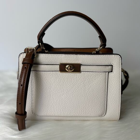 NWT Coach Mini Lane Top Handle In Colorblock In Chalk/Penny Multi/Pebble Leather - Picture 6 of 12